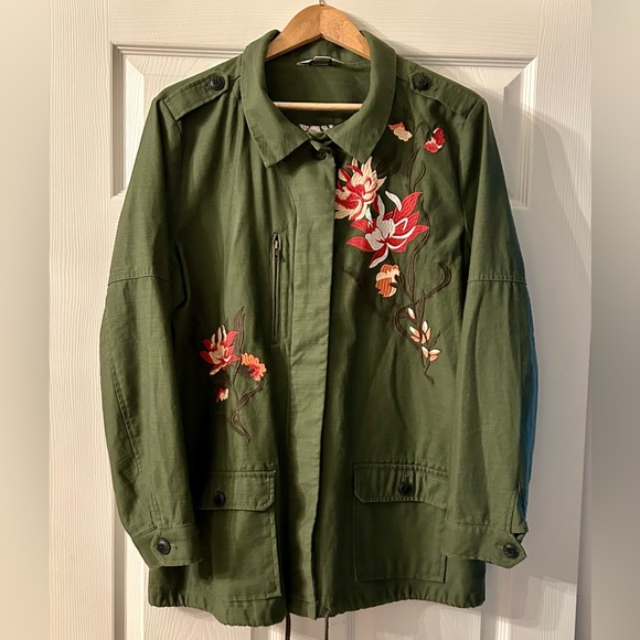 Christopher & Banks Spring Jacket Green Cotton New Without Tags - Picture 1 of 8